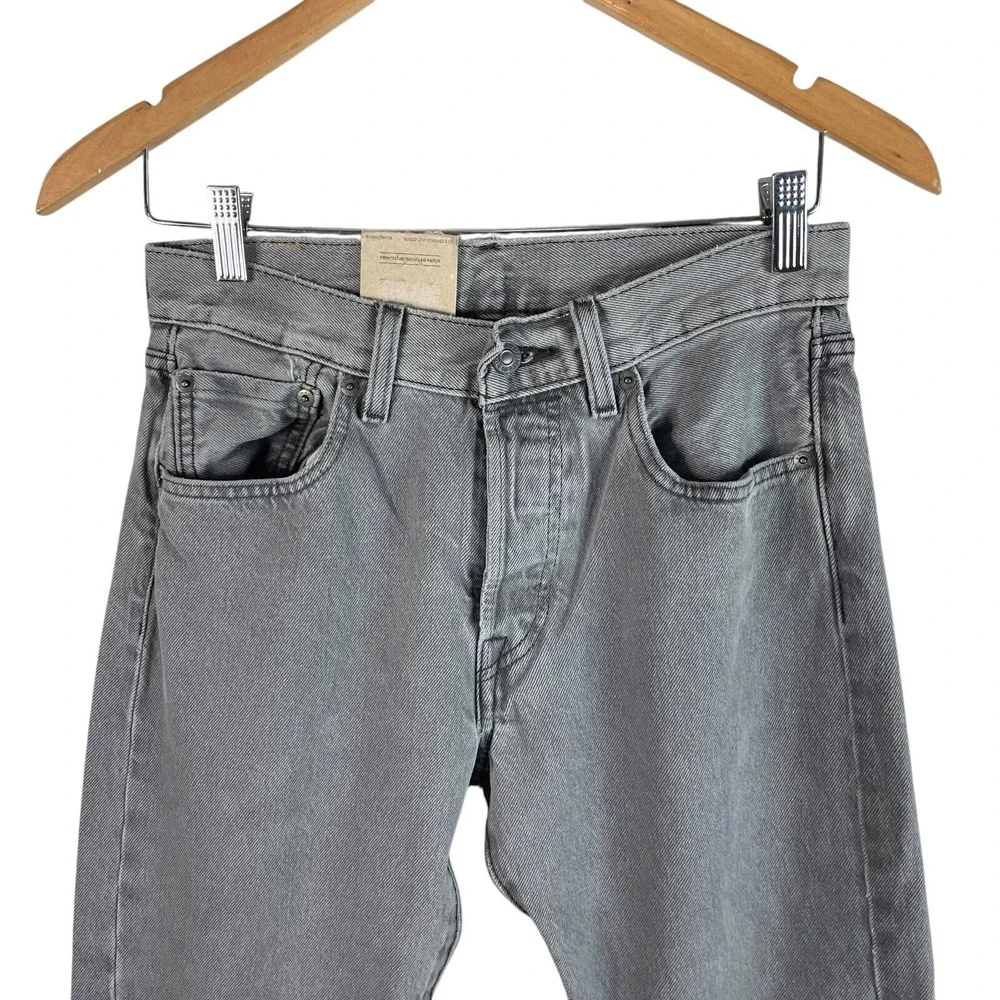 NEW Levis Mens 501 Original Jeans (Actual 28x31) Button Fly Gray Denim $69‎